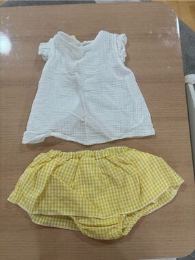 Yellow Gingham & White Kids Bottoms Set - MAC Ilusion